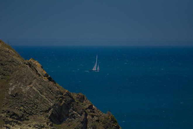 V5 spotted off Whangara headland on her way to winning the Auckland Gisborne race © Suellen Hurling